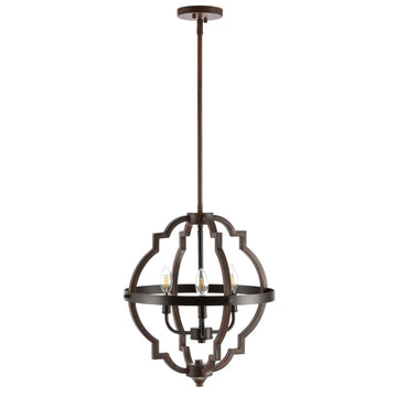 Ogee 16.75" Adjustable Iron Rustic Industrial LED Pendant - JONATHAN Y